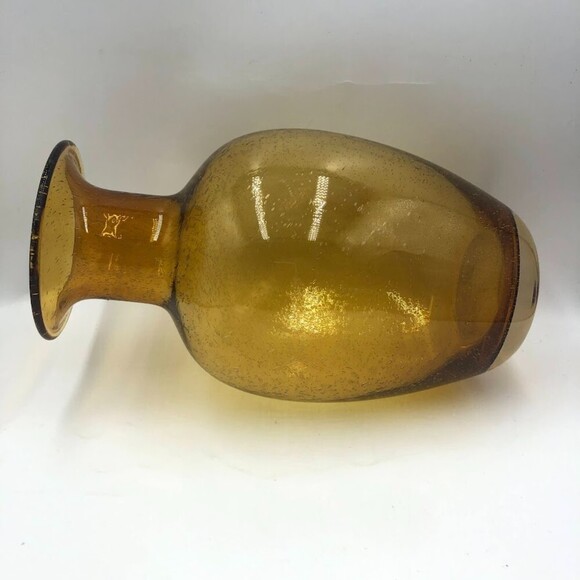 Vintage Amber Handblown Glass Tabletop Vase Weight Bottom - Picture 5 of 9